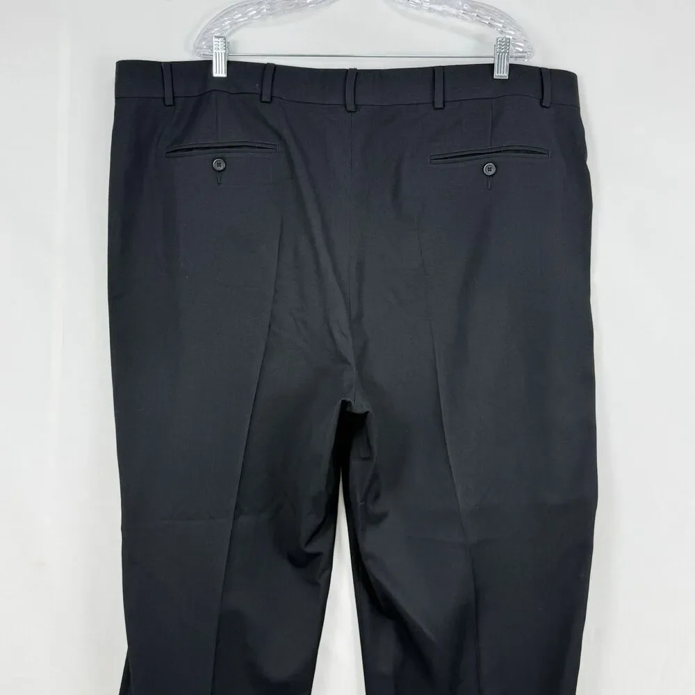 Vtg Geoffrey Beene 2 Piece Suit Mens 52R Pleated 48x30 Black 2 button Front